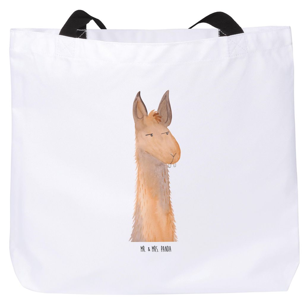 Mr. & Mrs. Panda Reisetasche Lamakopf Genervt - Weiß - Geschenk, Tasche, Lamas, Recht haben, Lama, Chefin, Freundin, Beste, Tote Bag, Strandtasche...