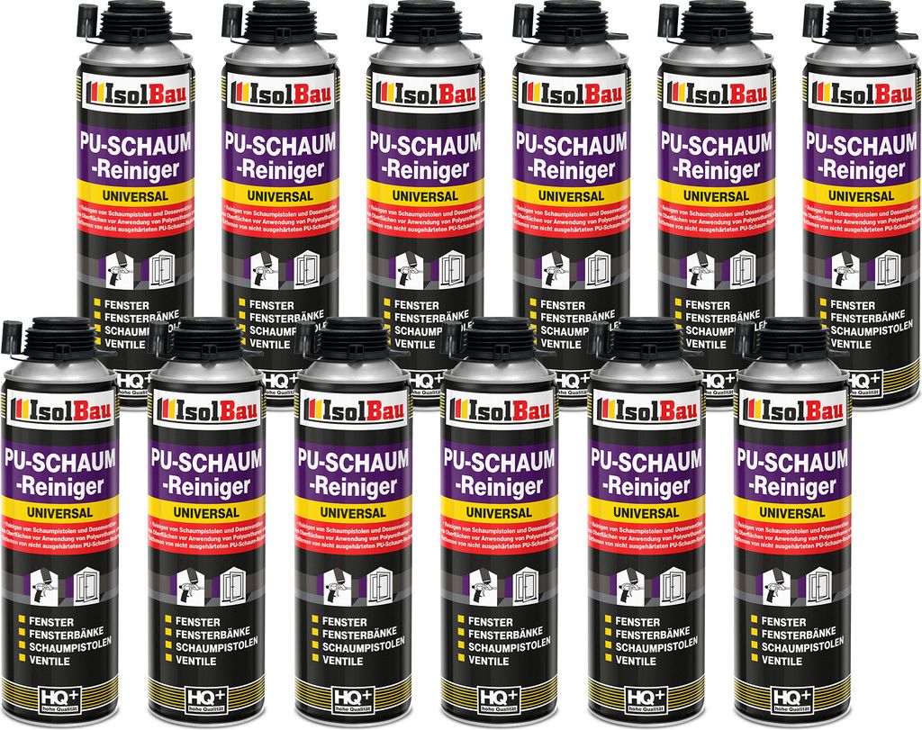 Isolbau 12 x 500 ml Dose PolyurethanSchaum Reiniger - Produktbild 