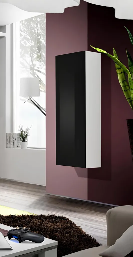 Vitrine suspendue bois pour gagner de l'espace Salon Design 120cm