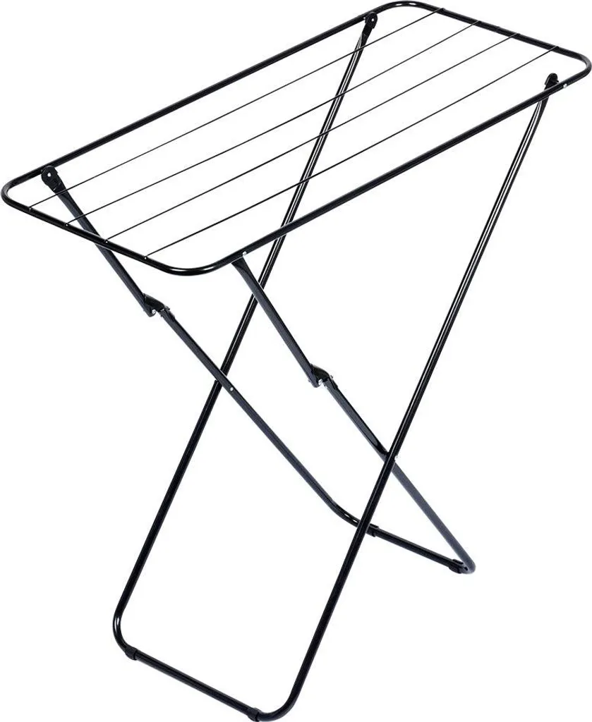 Séchoir à Linge Pliable Noir 93cm Vilde - Structure en Acier Renforcé - 3