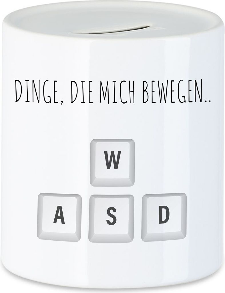 Dinge die mich bewegen Spardose Gaming Zocker Tastatur Computerspiele Streaming
