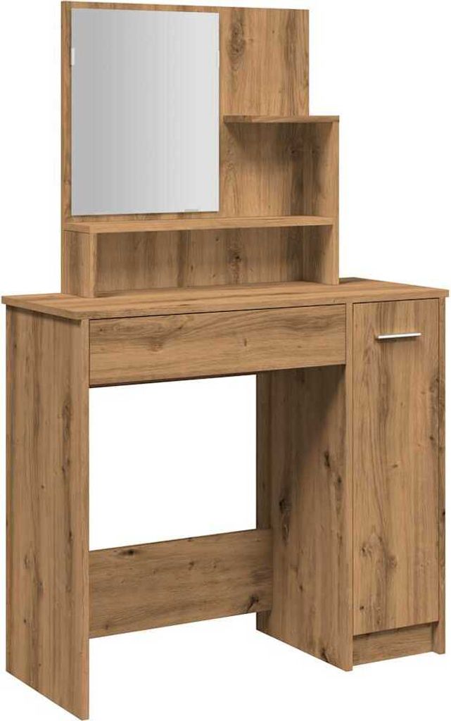 Schminktisch mit Spiegel Artisan-Eiche 74,5x40x141 cm Produktbild 