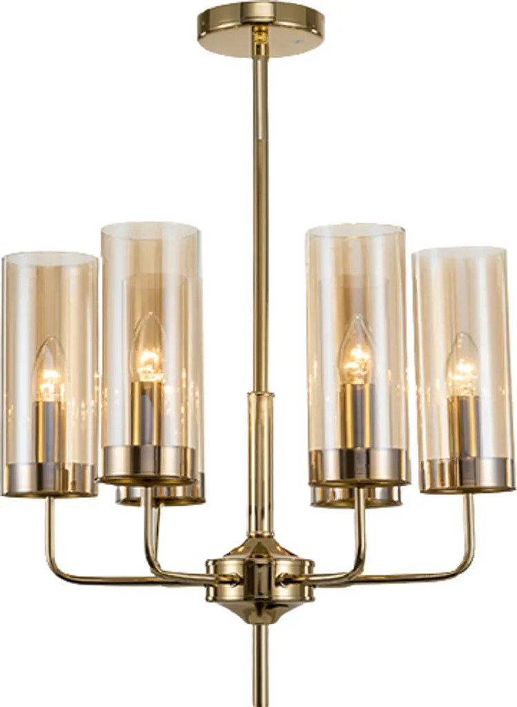 Lustre de Salon Eterion 6 - Luminaire Chaleureux Ambré pour Table Repas