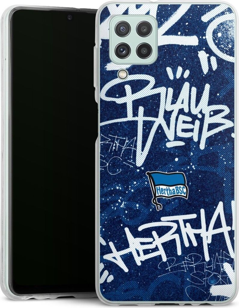 DeinDesign Handyhülle für Samsung Galaxy A22 4G Silikon Hülle Case Smartphone Schutzhülle Graffiti Hertha BSC Offizielles Lizenzprodukt