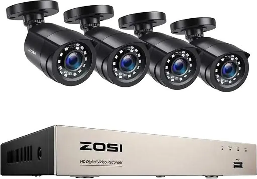 Système de Sécurité H265+ avec Vision Nocturne et 4 Caméras de Surveillance