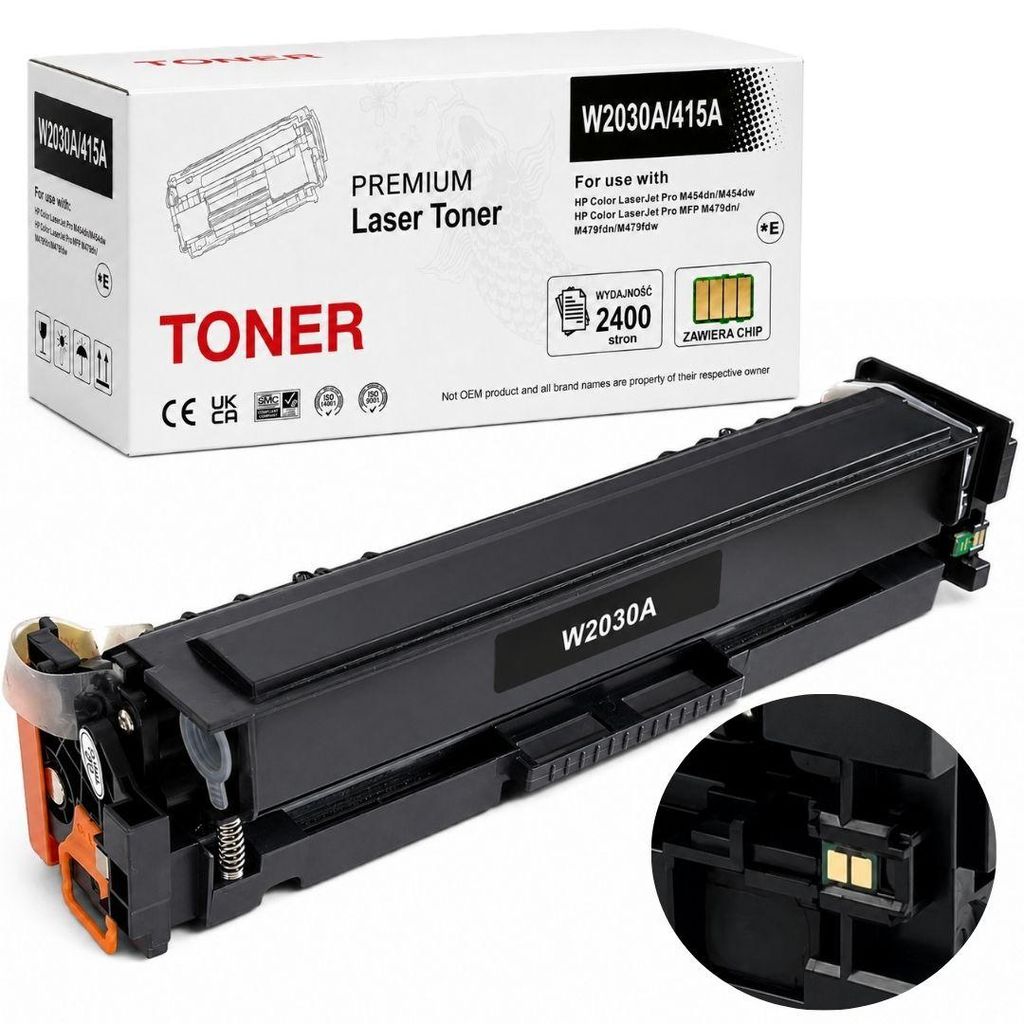 Náhradní toner pro HP 415A W2030A černý s čipem pro modely Obrázek produktu 