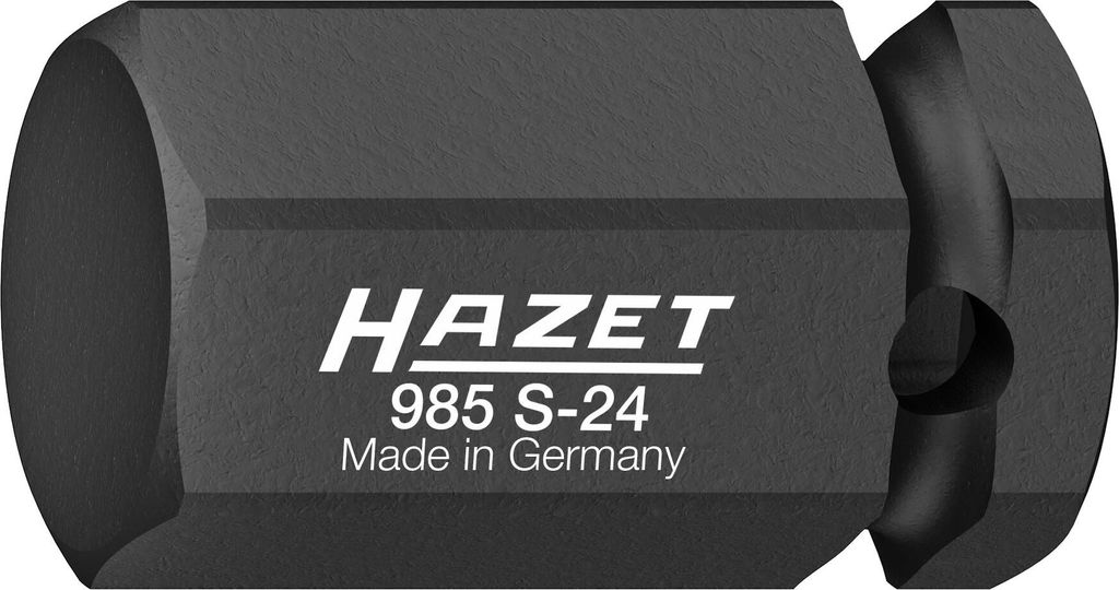 Hazet Schlag-Maschinenschrauber Schraubendreher-Steckschlüsseleinsatz 985S-24, 1/2 (12,5 mm) Vierkant hohl, 24 mm Außen-Sechskant, Innen Sechskan...