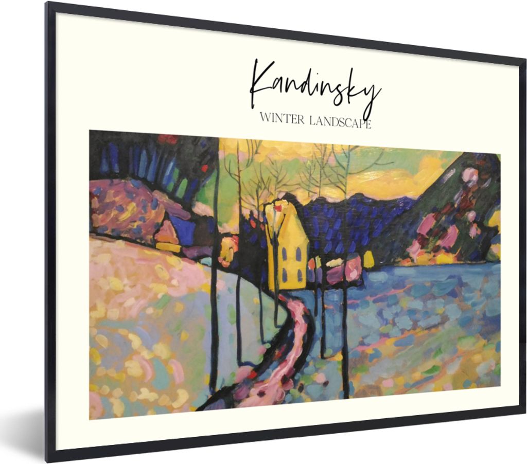 MuchoWow Gerahmtes Poster Kunst - Wassily Kandinsky - Winterlandschaft 40x30 cm - Poster mit Schwarzem Bilderrahmen Wandposter Rahmen Foto Bilder...