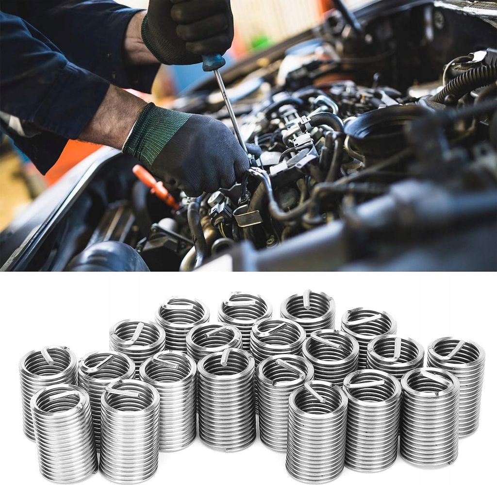 LUXTOM | Selbstschneidender Gewindeeinsätze, M12x1,75, 20-teilig, Helicoil Gewinde Reparatur Einsatz, Innengewinde Set, Gewindereparatur, Edelstahl