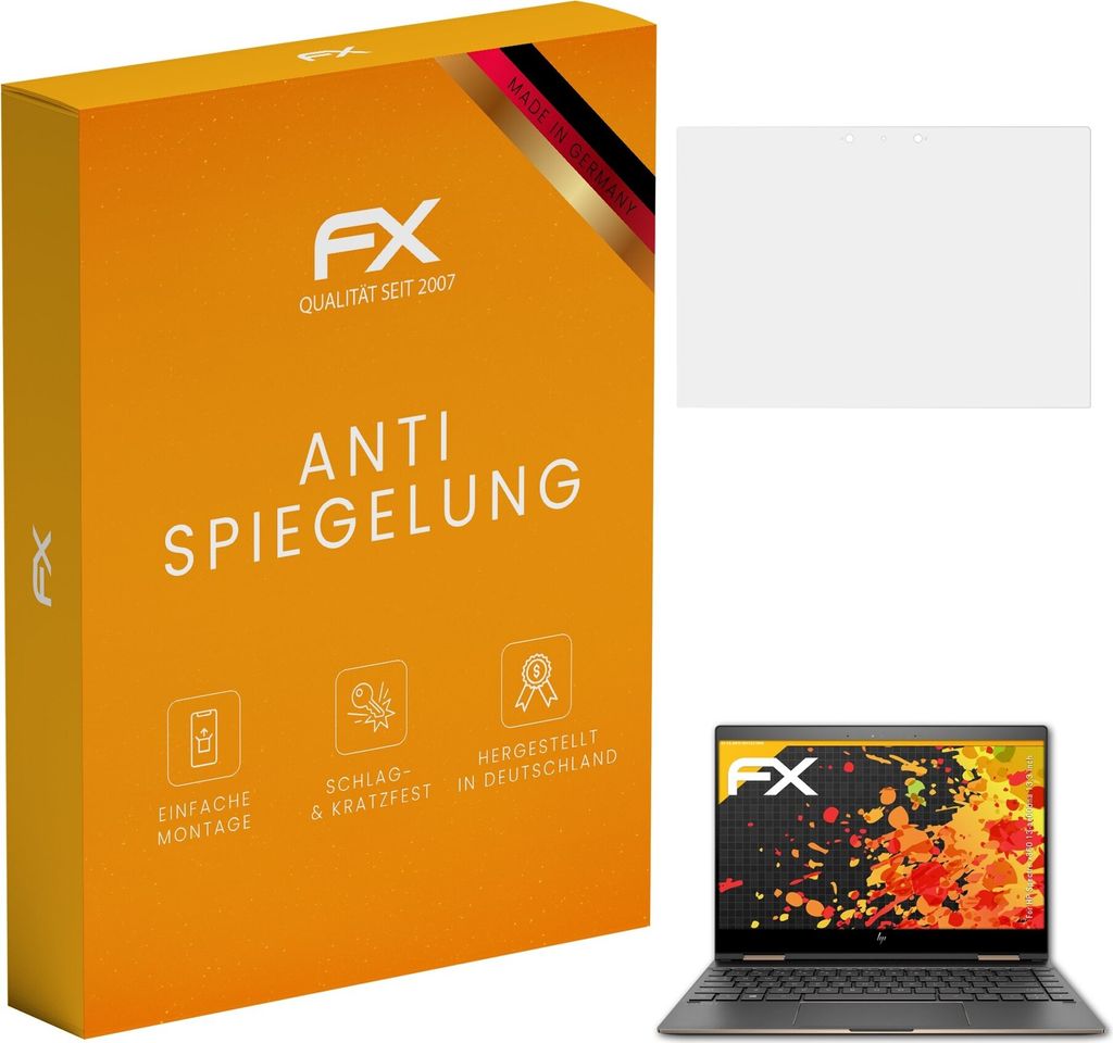 atFoliX FX-Antireflex 2x Schutzfolie kompatibel mit HP Spectre x360 13-ae005na (13,3 inch) Displayfolie
