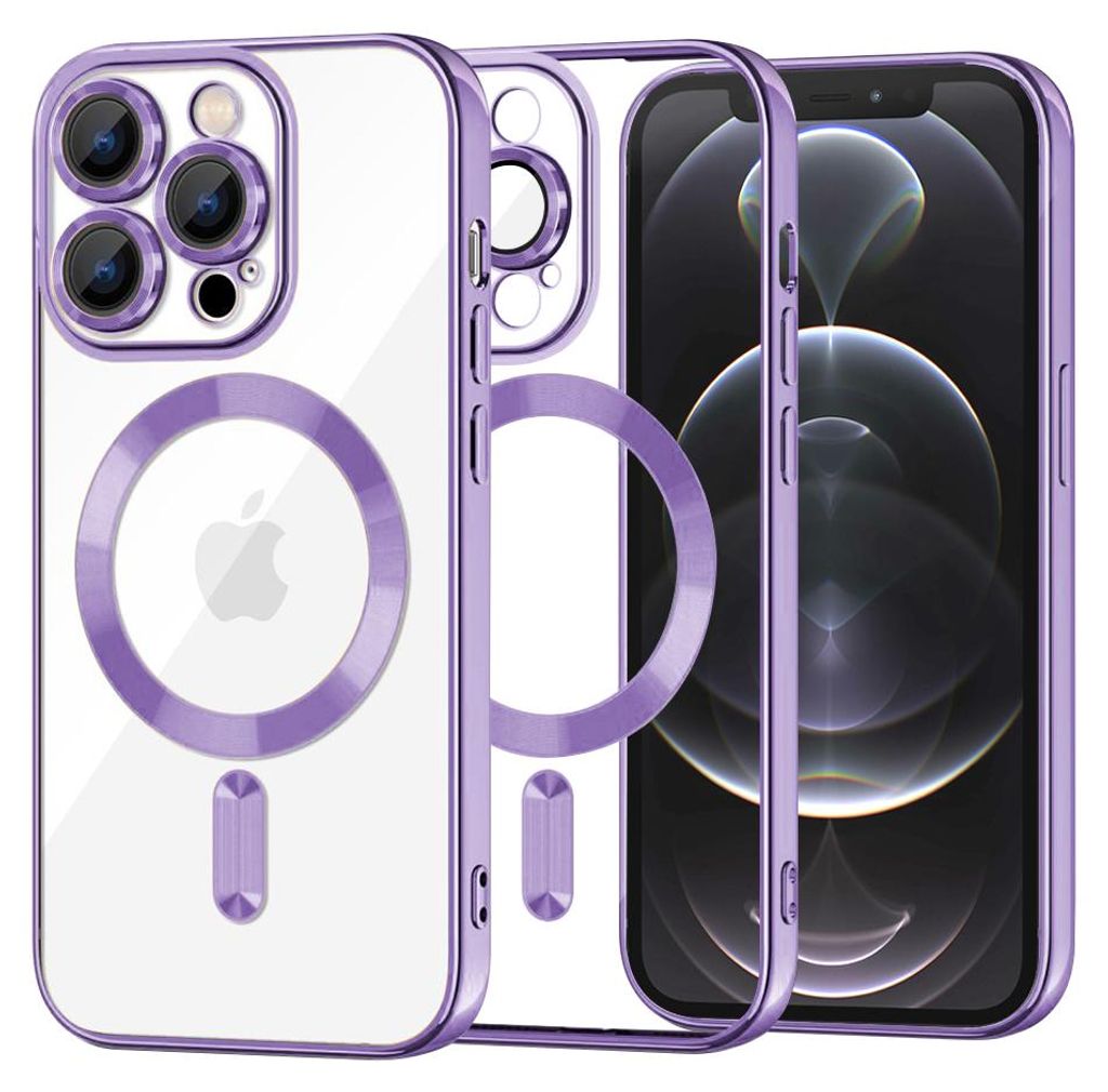 Techsuit Luxury Crystal Back Cover Hülle mit MagSafe für Apple iPhone 12 Pro - Hell lila