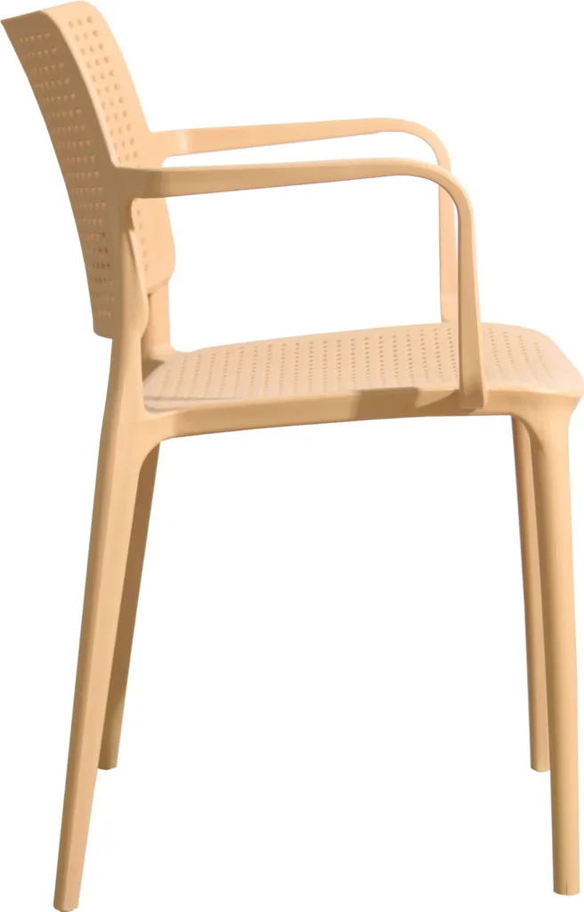 Chaises extérieures jaune clair Oviala Riga résistantes aux UV x4 - 4