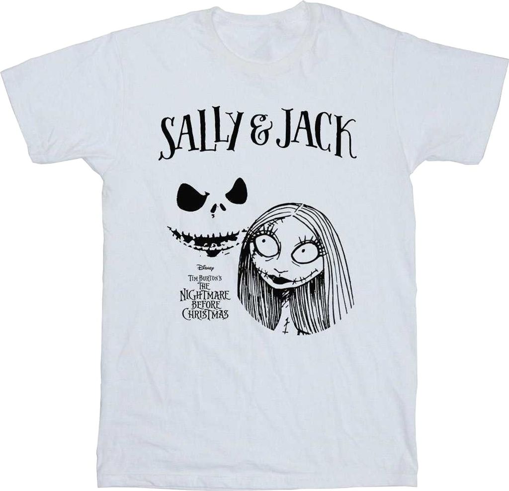 The Nightmare Before Christmas - T-Shirt für Mädchen, Baumwolle BI56443 (152-158) (Weiß)