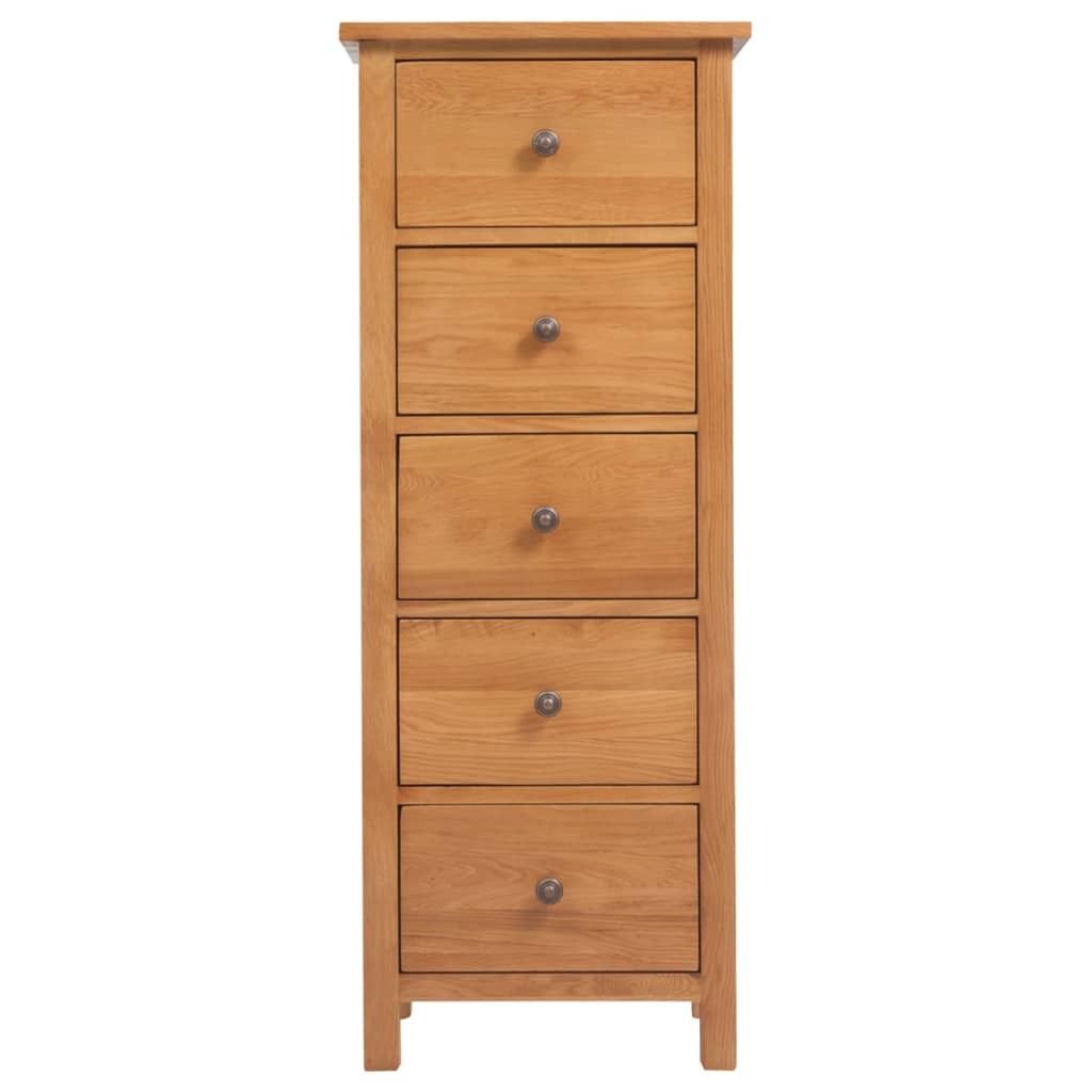 vidaXL Commode haute avec tiroirs 45x32x110 cm Chêne massif Image du produit 