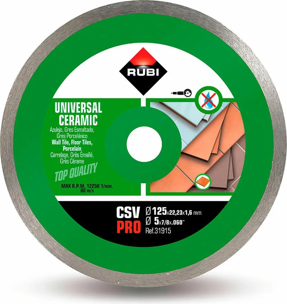 Rubi 31915 CSV 125 Pro Disco per Ceramica e Gres Porcellanato