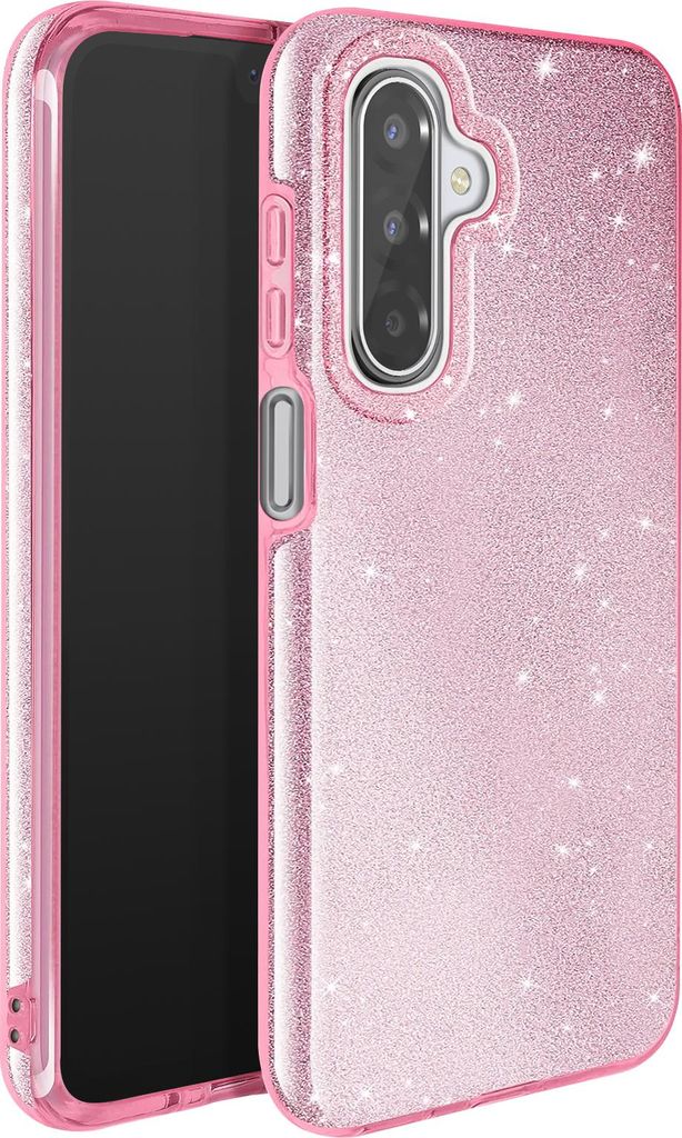 Avizar, Hülle Galaxy A17 Bi-Material mit glitzernder Oberfläche, Rosa