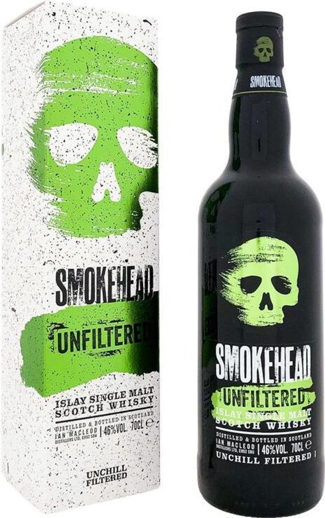 Smokehead Unfiltered + Box 700ml 46% Vol. Produktbild 