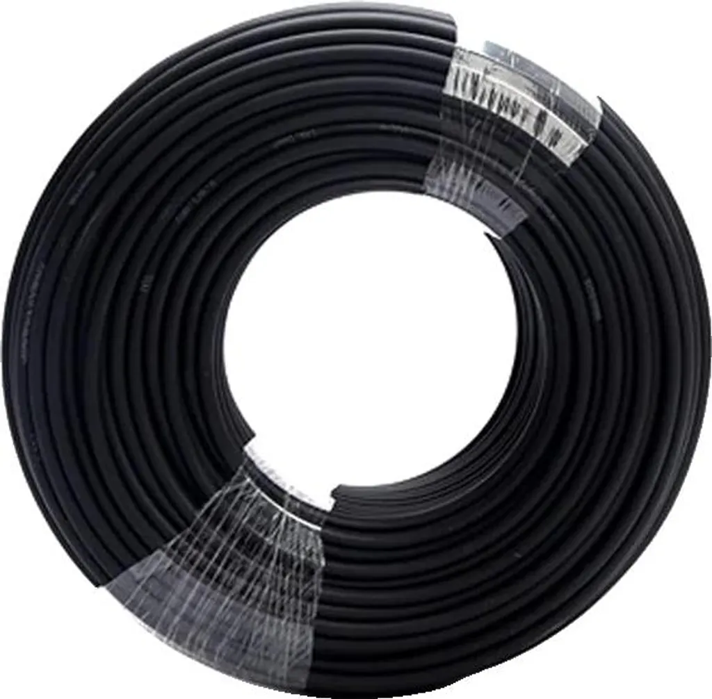 Câble Électrique Solaire Flexible 6mm2 Noir - Rouleau de 100m 10 AWG