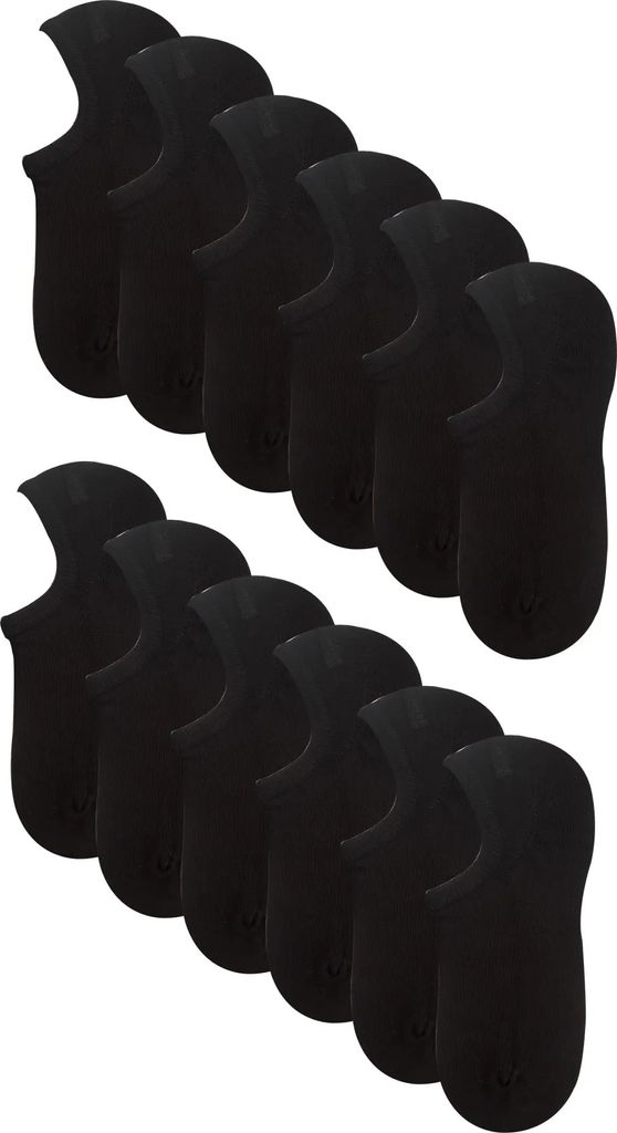 12er Pack Herren Sneaker Socken Baumwolle ohne Naht Schwarz Produktbild 