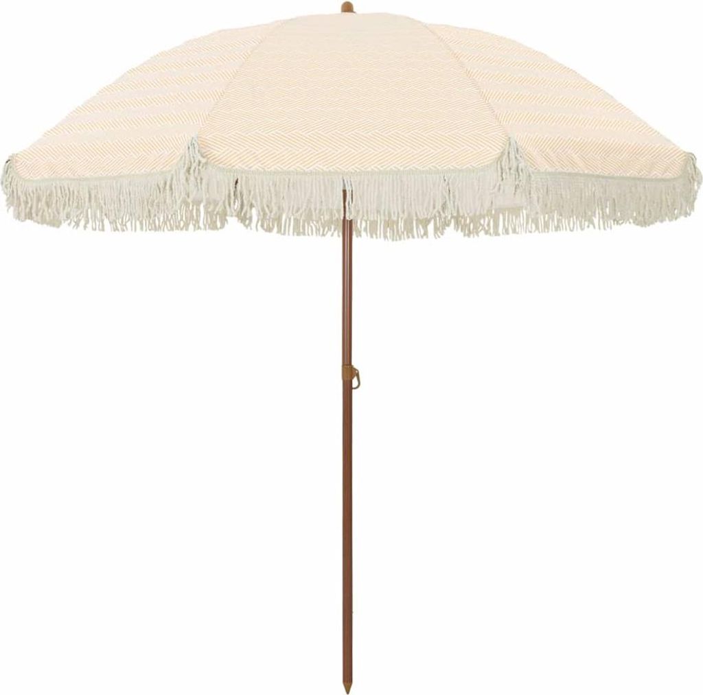Möbel Sonnenschirm Gelb und Weiß Ø 205 x 209 cm Stahl - Sonnensegel 42006680