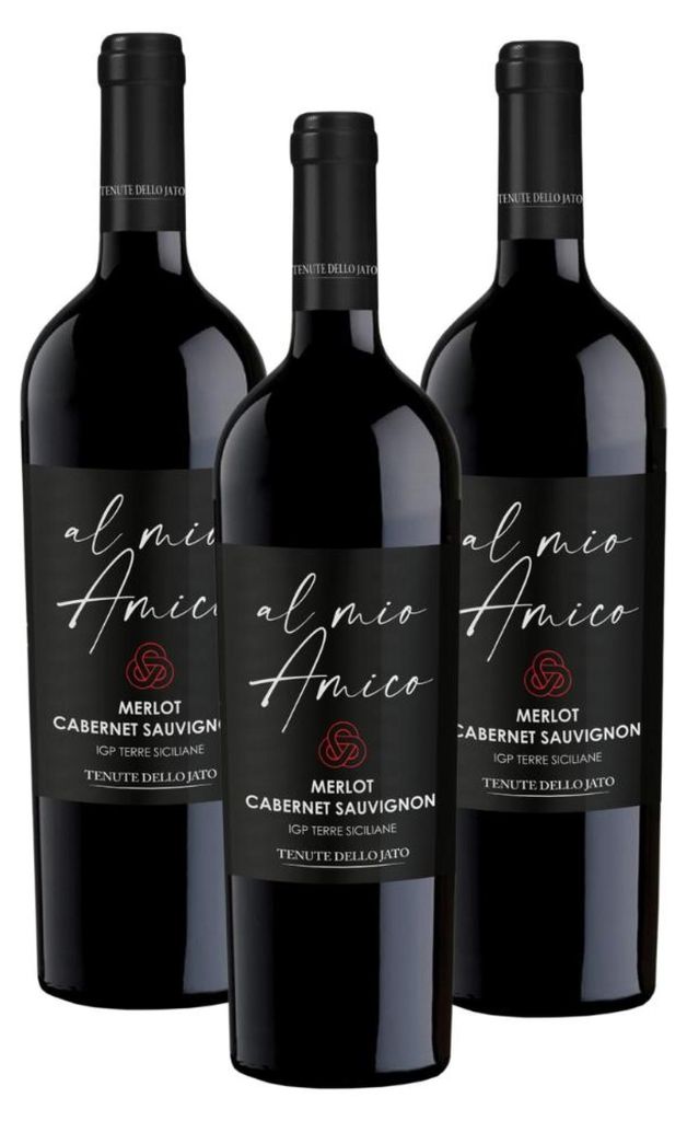 Tenute dello Jato - Al Mio Amico Merlot Cabernet Sauvignon IGP Terre Siciliane - Rotwein 3 x 750 ml 13.5 Prozent Vol
