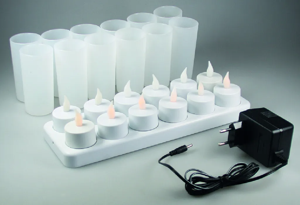 Set de 12 Photophores LED Rechargeables sur Station, Idéal Déco - 4