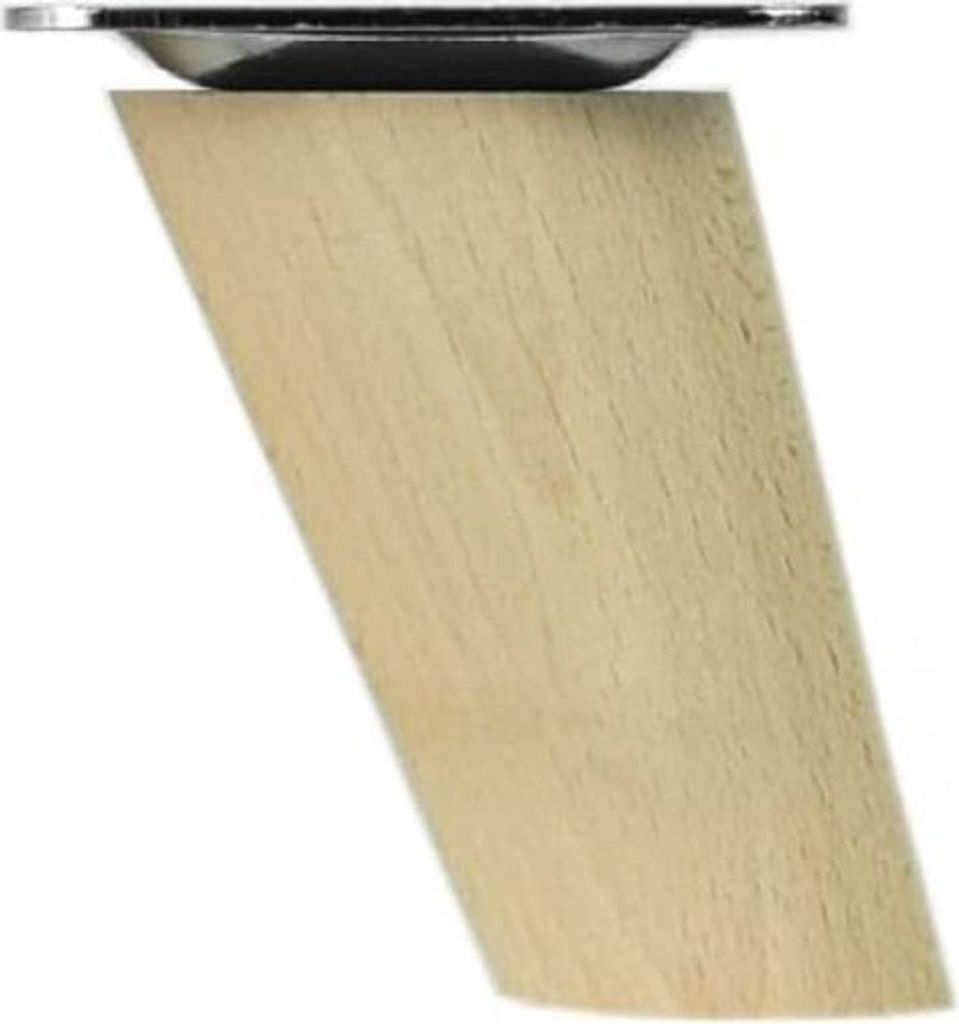 Möbelfuß Holz Schräg H: 6 cm – konisch, Massivholz, inkl. Montageset