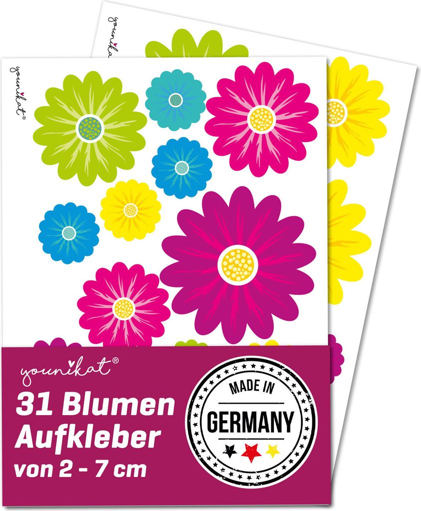 younikat 31 Gerbera Blumen Aufkleber bunt wetterfest I Produktbild 