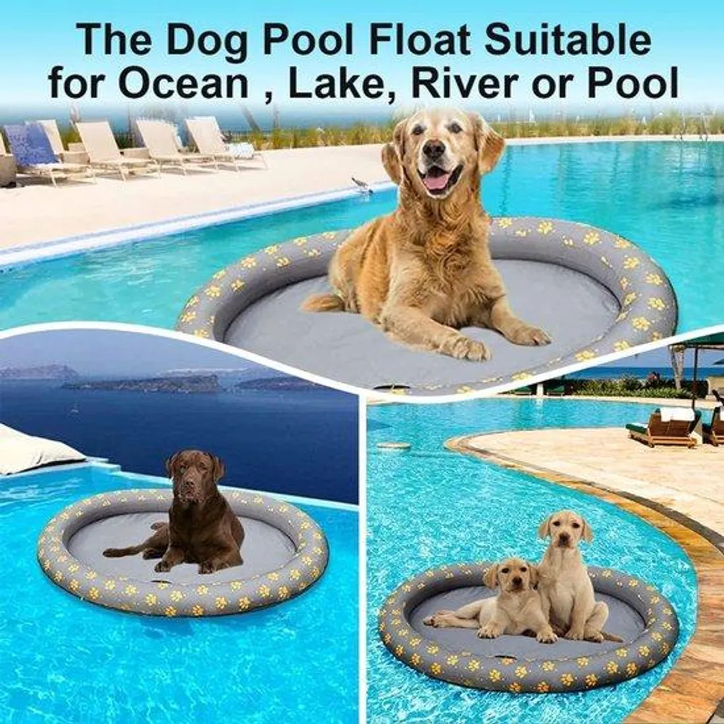 Piscine pliable pour chiens et enfants, bassin robuste bleu en PVC 120cm