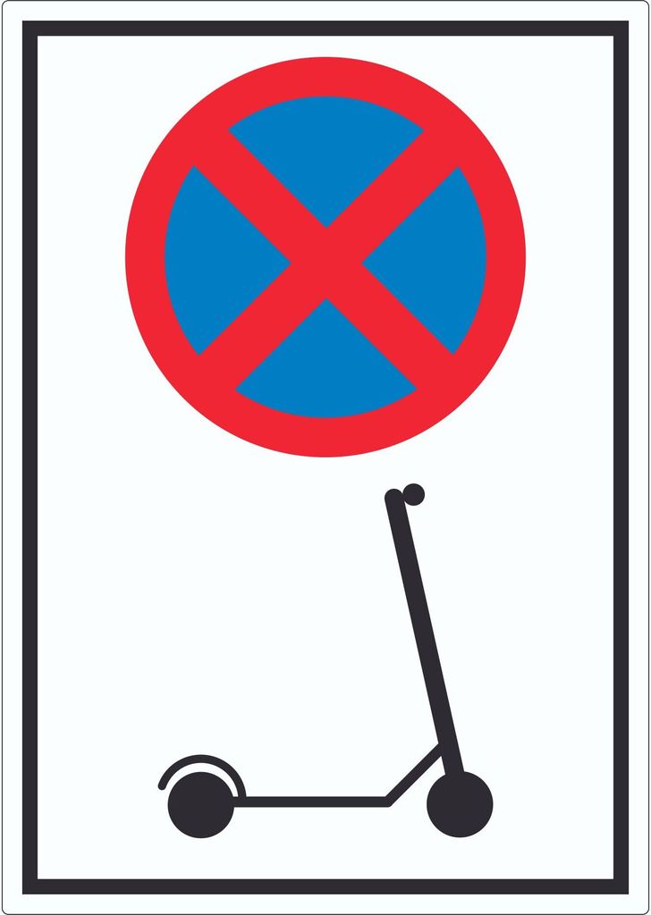E- Scooter Parken verboten Aufkleber Elektro -Tretroller Roller A5 (148x210mm)