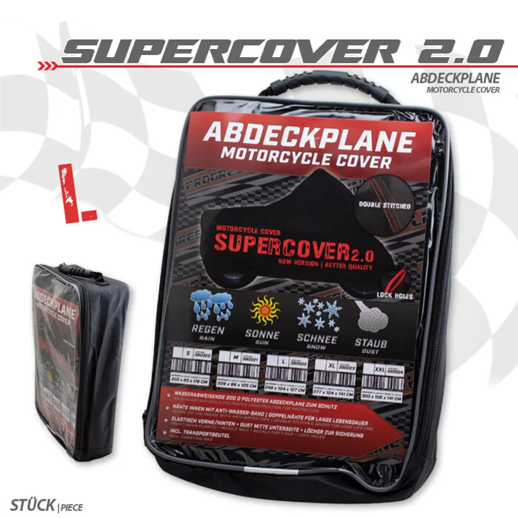 Supercover 2.0 Taglia L Nero - Copertina Moto per Uso Intensivo