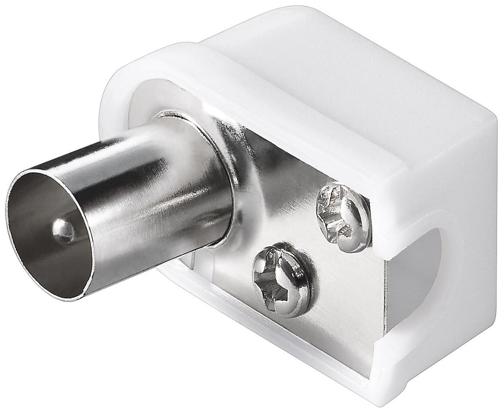 Goobay Koax-Winkelstecker mit Schraubbefestigung, slim - Adapter-Stecker aus Kunststoff