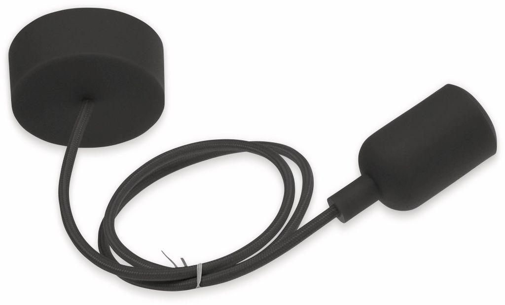 CHILITEC E27 Lampenaufhängung "Silikon" 21621 E27, 80cm, schwarz