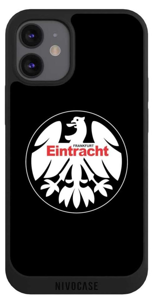 NIVOCASE Handyhülle für Apple iPhone 12 mini Hülle NIVOpure Case Schwarz Eintracht Frankfurt Offizielles Lizenzprodukt SGE
