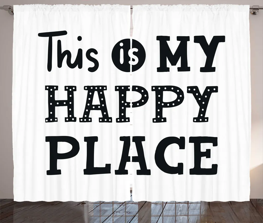 Rideau Rustique Gris Anthracite Sein ist Mein Happy Place 280x225 cm