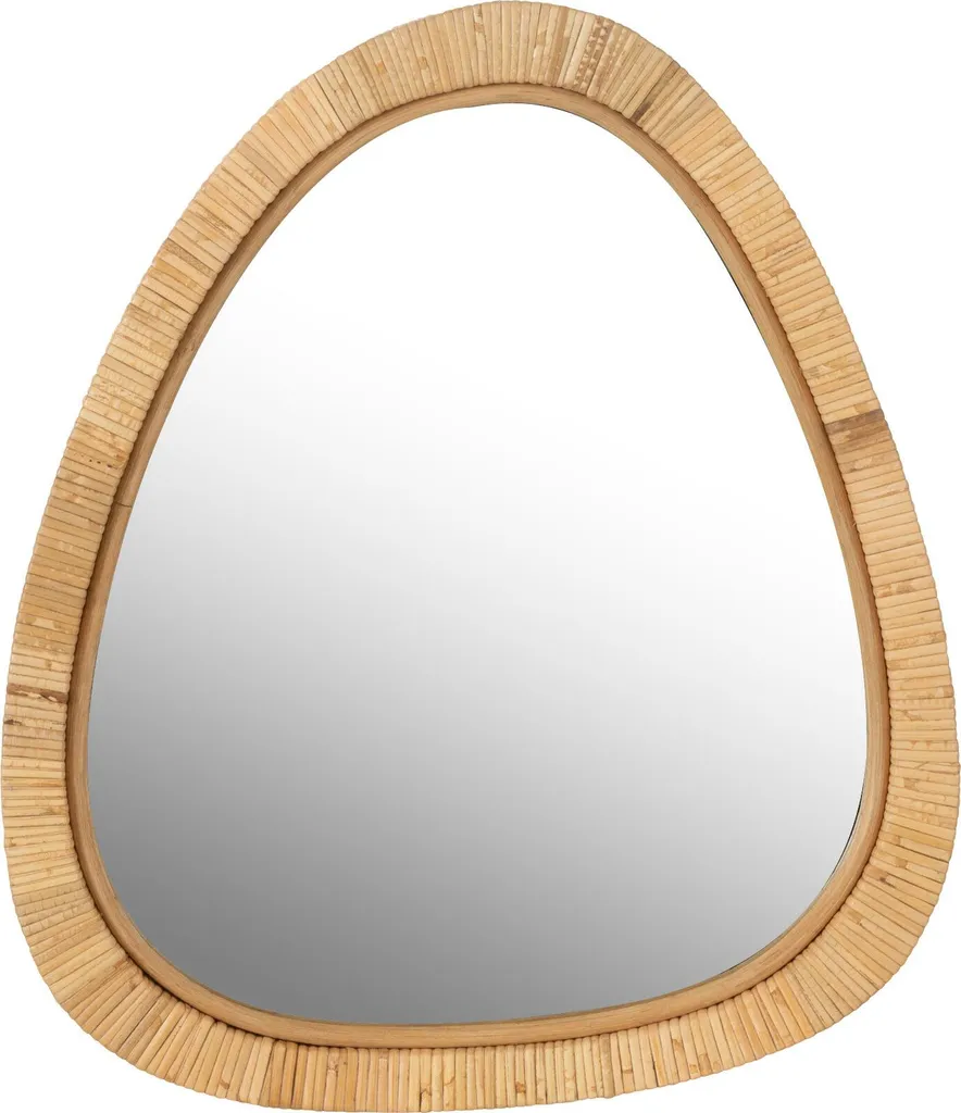 Petit Miroir J-Line Paille et Verre Finition Naturelle Artisanale