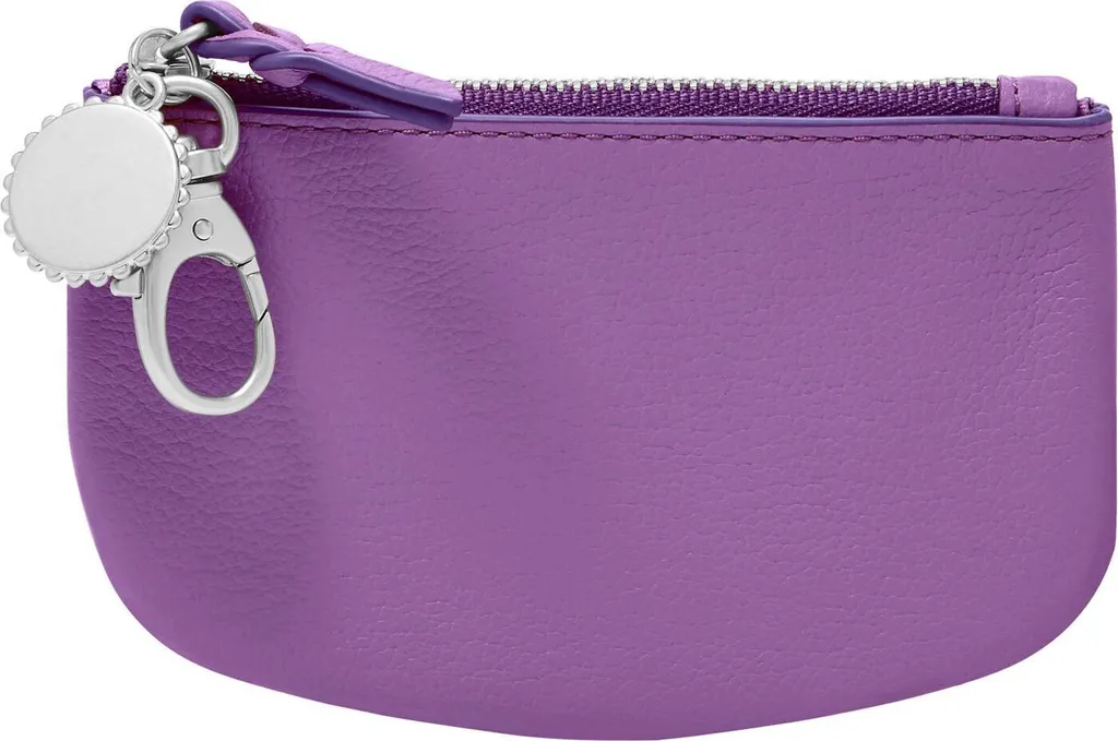 Fossil Polly Zip Pouch Bright Purple | Mini Borsa in Pelle Viola Porpora