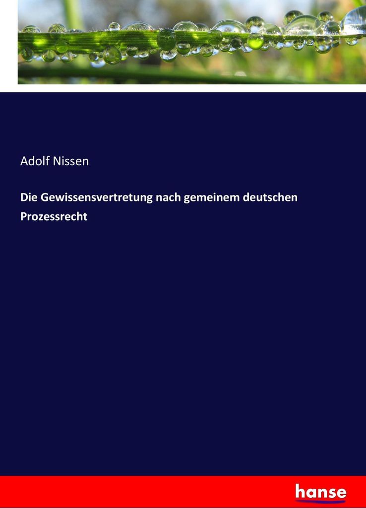 Die Gewissensvertretung nach gemeinem deutschen Prozessrecht