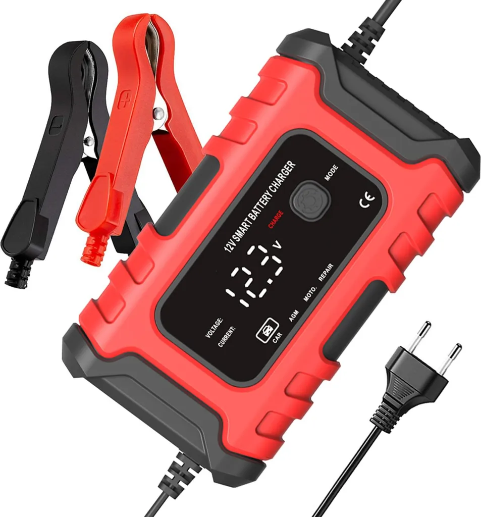 Chargeur de batterie moto anti-panne pour réparer une batterie à plat