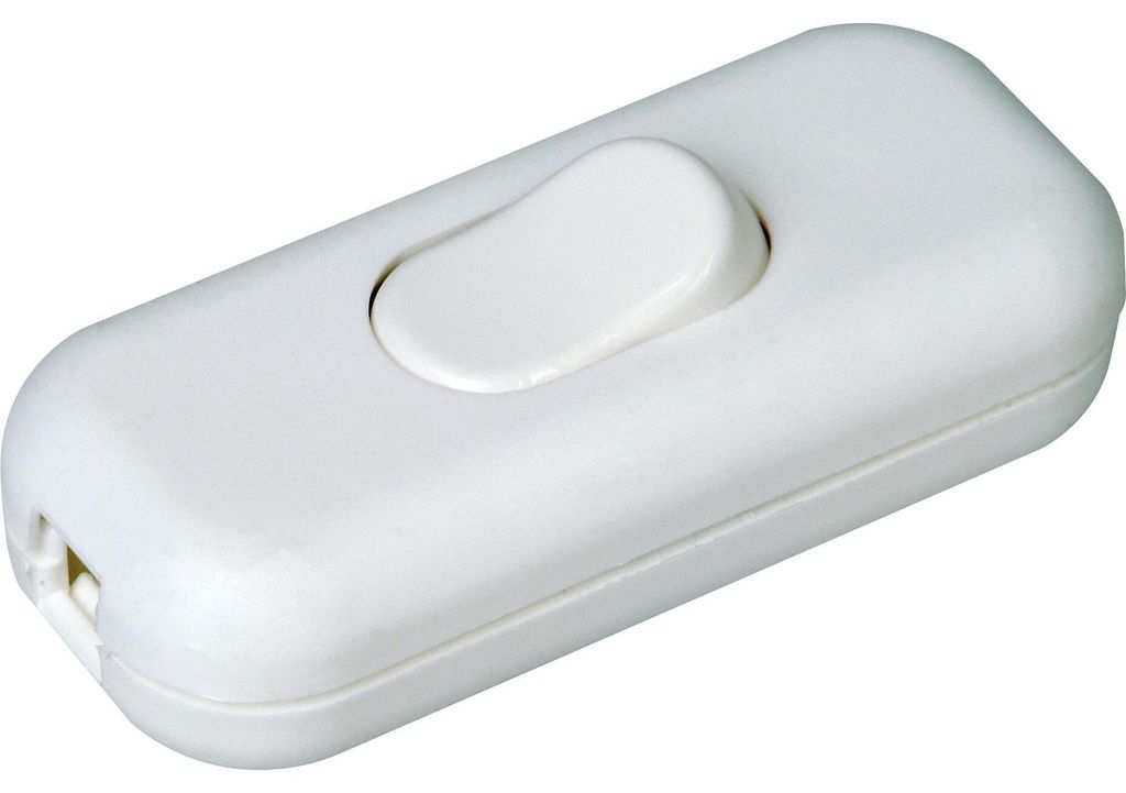 Schnurschalter 1-polig mit Wippe 250Volt weiss