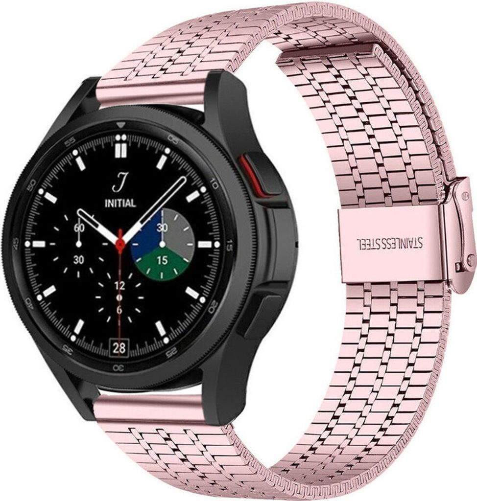 Strap-it Edelstahlarmband - Kompatibel mit Samsung Galaxy Watch 4 Classic Armband 46mm Ersatzarmband Edelstahl - Verstellbarer Verschluss - Hochwer...