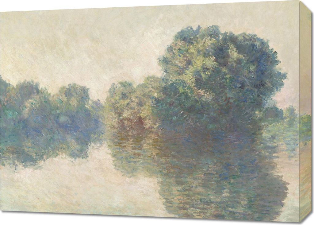 Bild 70x50cm Die Seine in Giverny, Monet Vintage für das Wohnzimmer