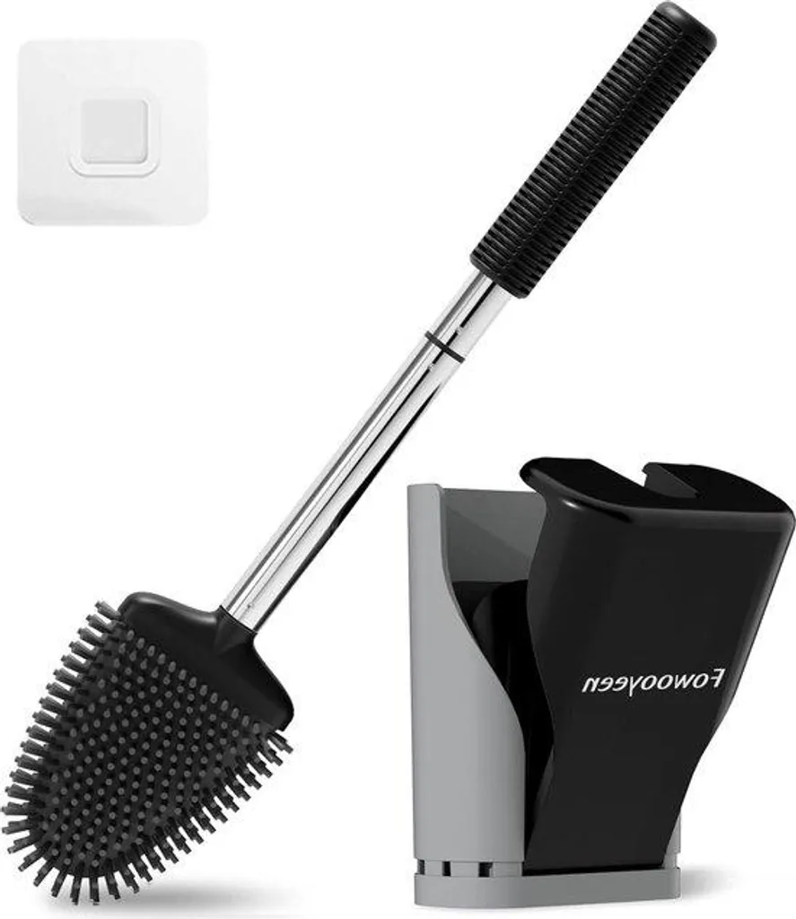 Brosse de toilettes murale en acier inoxydable gris - Modèle Inox-R2