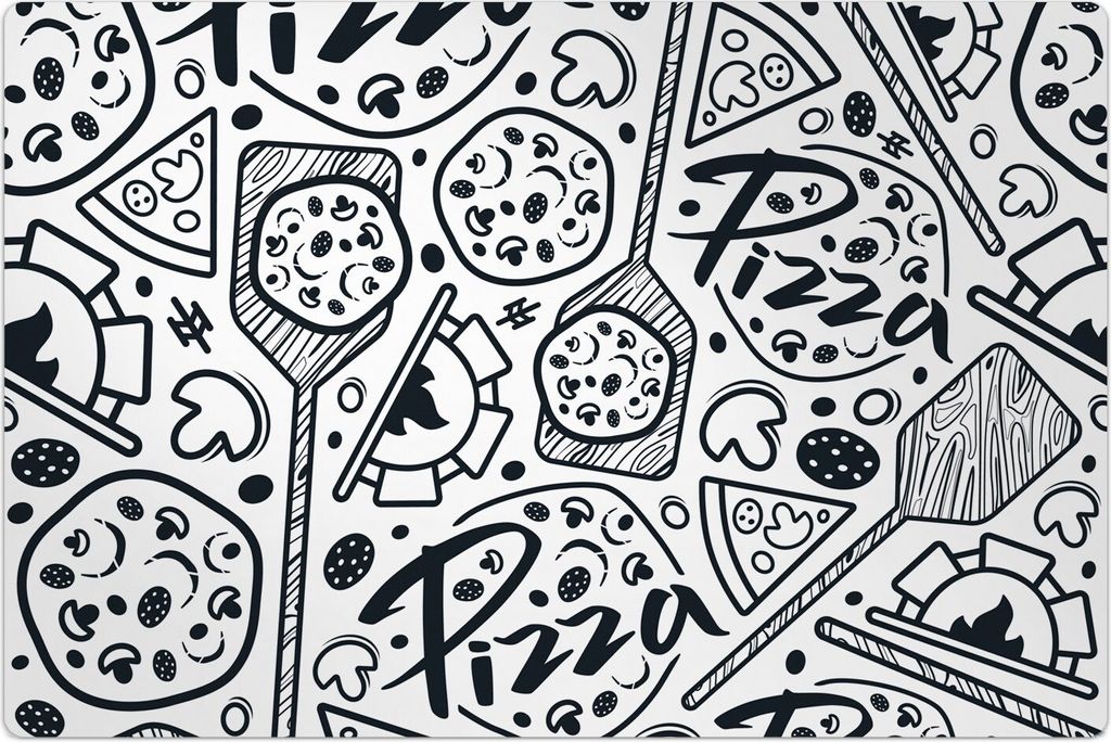 Küchenmatte 80x120 cm Vinylmatte Bodenmatte Dekoration - Pizza Italy Essen
