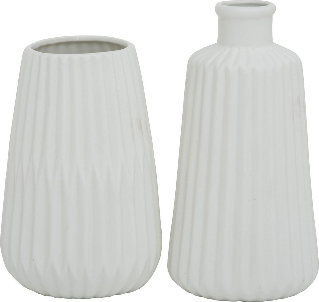 Boltze Vase Esko 2er Set weiss matt