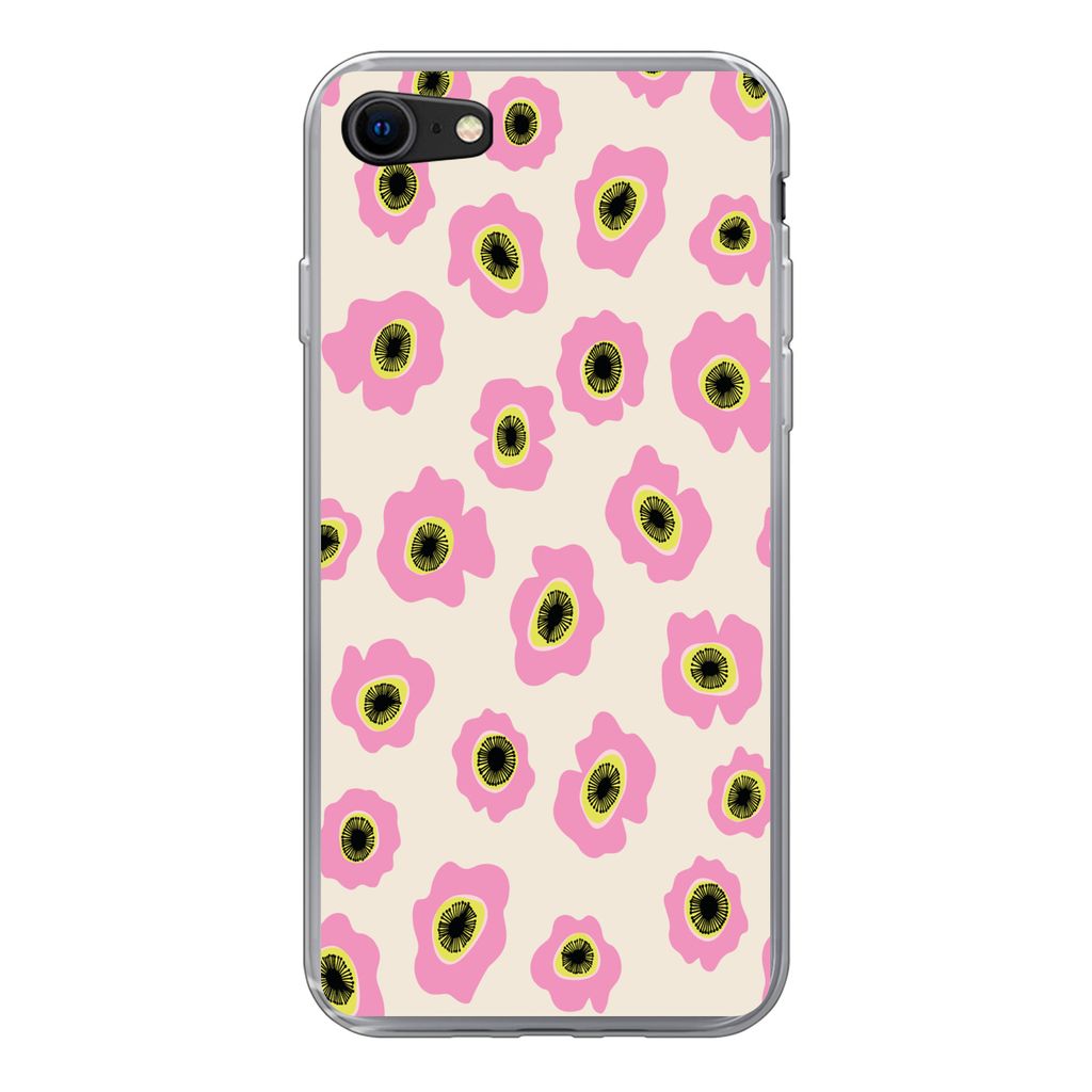MuchoWow Handyhülle Schutzhülle Hülle für iPhone 8 Blume - Muster - Abstrakt Silikon Softcase Handy Hülle - Schutzhaube - Geburtstag Teenager
