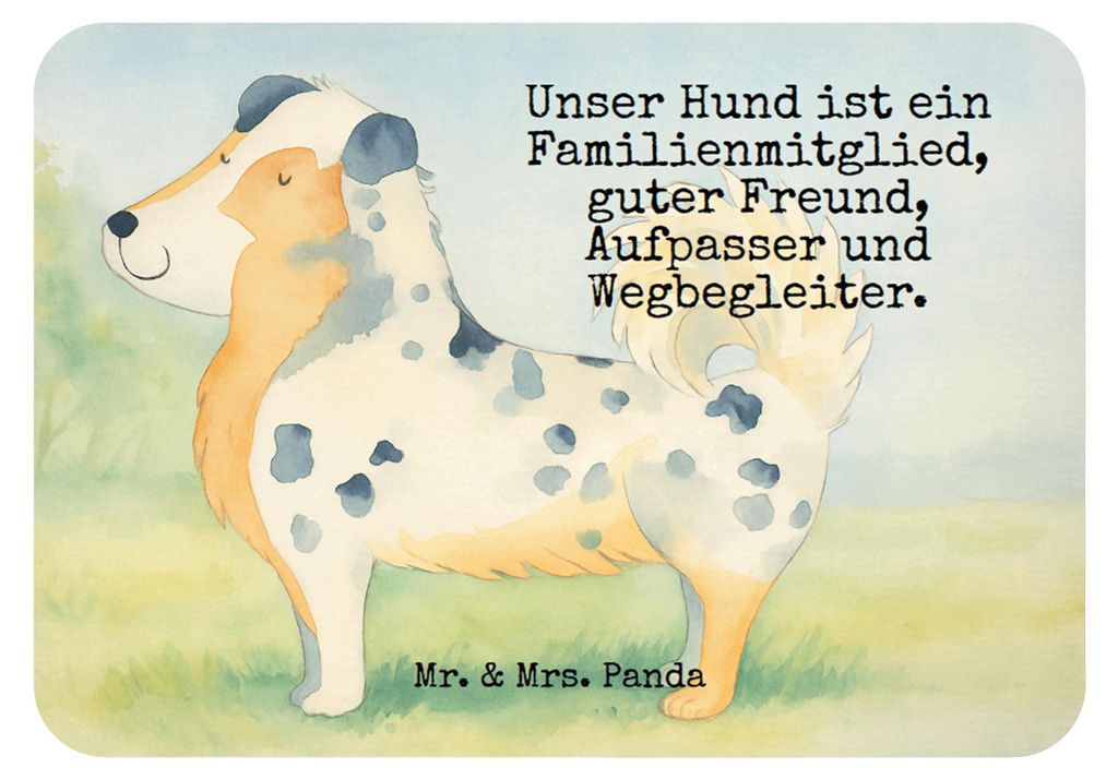 Mr. & Mrs. Panda magnet Hund Australien Shepherd Design - Weiß - Geschenk, Familie, Kühlschrankmagnet, holzmagnet, Spruch, Sprüche, haftmagnet, ...