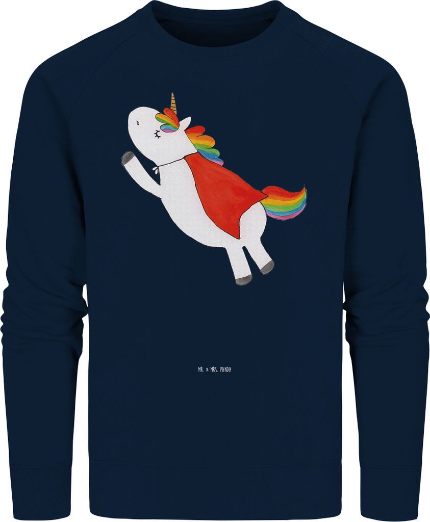 Mr. & Mrs. Panda Bio Baumwoll Pullover Einhorn Geburtstag Größe XL - French Navy - Geschenk, Einhörner, Sustainable, Sweater, Geburtstagsgeschen...