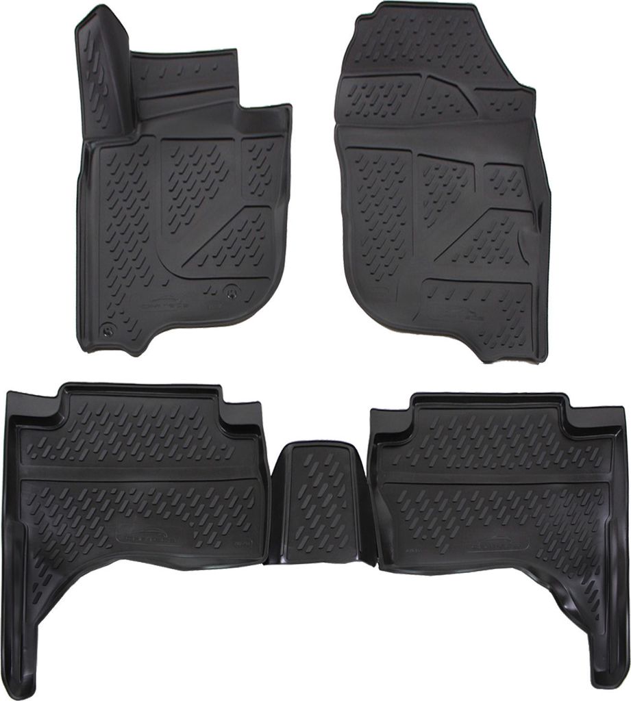 J&J AUTOMOTIVE | 3D Design Gummimatten Gummifußmatten Für Mitsubishi L200 2015-2019, Schwarz, Anti-Rutsch, Ohne Geruch, mit Tunnel, Allwetter, 3c...