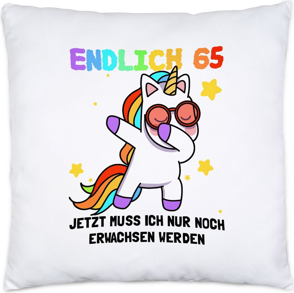 Endlich 65 Kissen inkl. Füllung Geburtstag Einhorn Lustig Produktbild 